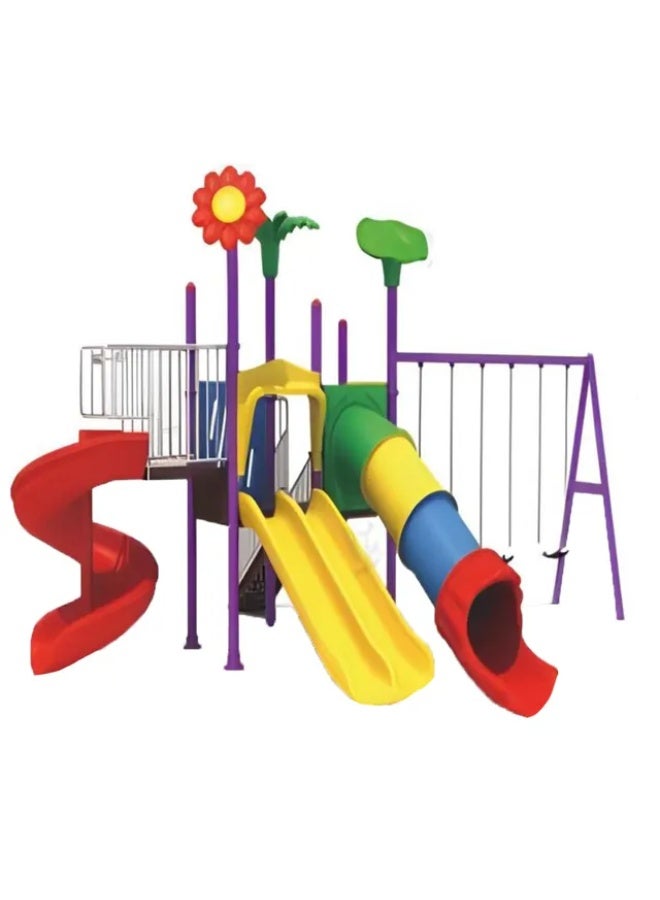MYTS Garden Play Deck with 3 Swings & 3 Slides – Large Outdoor Playground Activity Centre for Children - Image 5